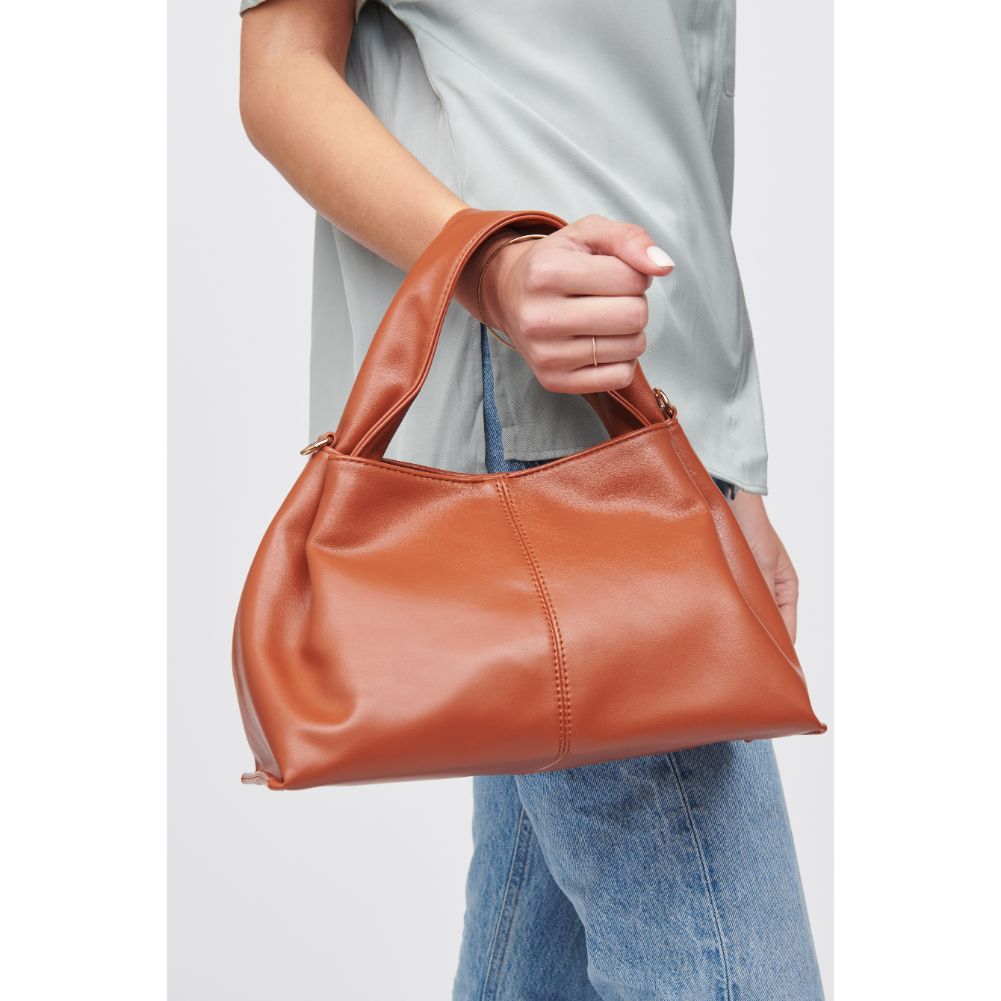 Woman wearing Tan Urban Expressions Nancy Shoulder Bag 818209016858 View 4 | Tan