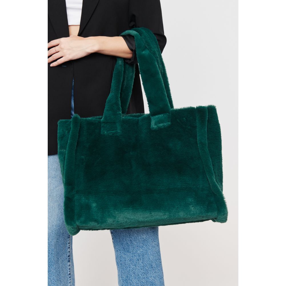 Woman wearing Forest Urban Expressions Melanie Tote 840611103871 View 1 | Forest