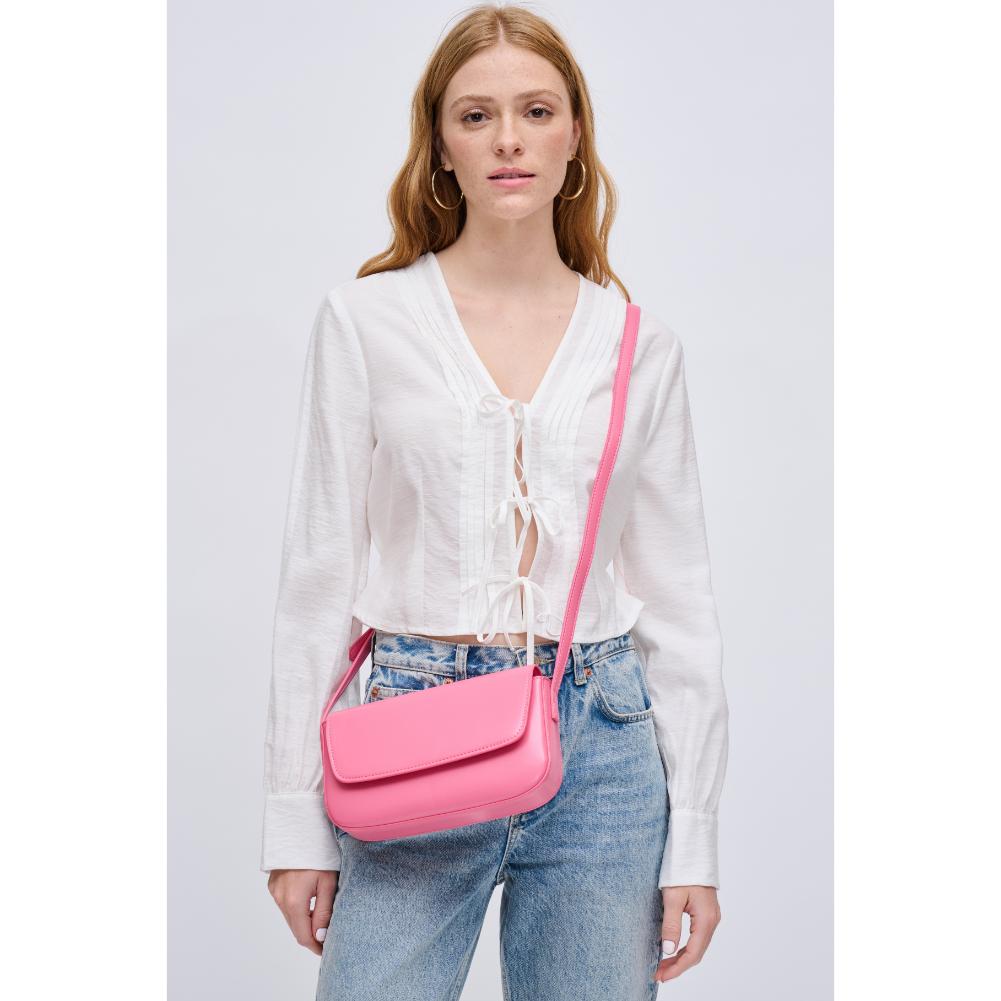 Woman wearing Pink Urban Expressions Fiske Crossbody 840611121547 View 2 | Pink