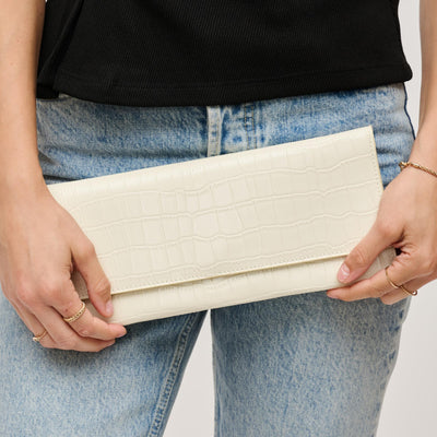 Woman wearing Ivory Urban Expressions Adelle Clutch 840611139658 View 1 | Ivory