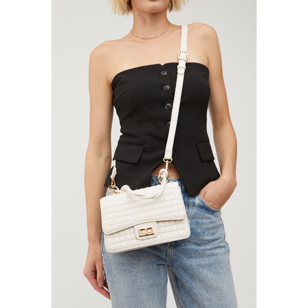 Woman wearing Oatmilk Urban Expressions Zoe Crossbody 840611115423 View 1 | Oatmilk