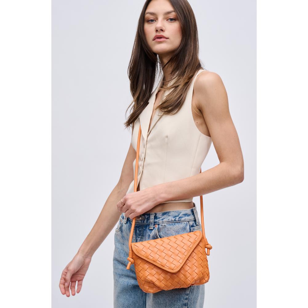 Woman wearing Orange Urban Expressions Kylo Crossbody 840611124418 View 1 | Orange