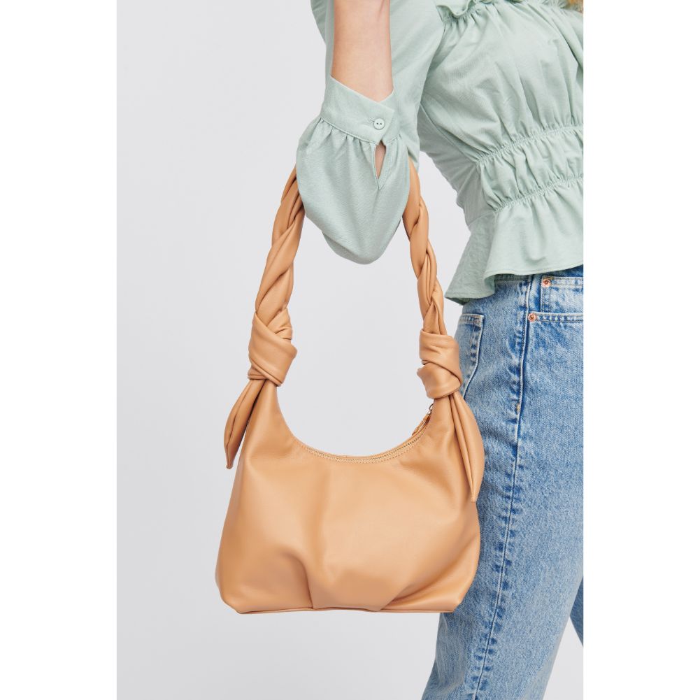 Woman wearing Camel Urban Expressions Corey Shoulder Bag 818209016346 View 4 | Camel