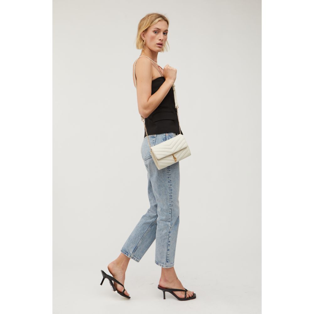 Woman wearing Oatmilk Urban Expressions Nanci Crossbody 840611115324 View 3 | Oatmilk