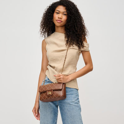 Woman wearing Chocolate Urban Expressions Avery Crossbody 840611135629 View 1 | Chocolate