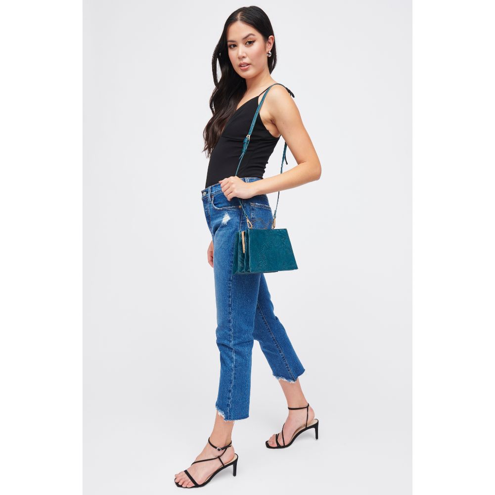 Woman wearing Emerald Urban Expressions Della Crossbody 840611185082 View 4 | Emerald