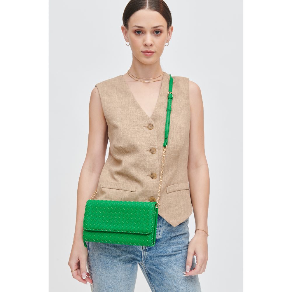 Woman wearing Classic Green Urban Expressions Wallis Crossbody 840611107541 View 1 | Classic Green