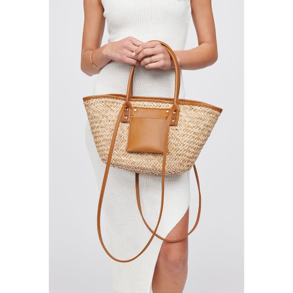 Woman wearing Tan Urban Expressions Wellesley Tote 818209015653 View 4 | Tan