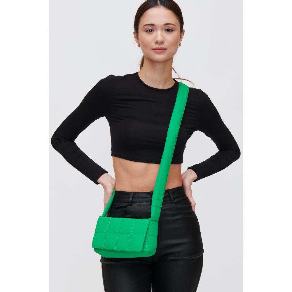 Woman wearing Kelly Green Urban Expressions Tandy - Nylon Crossbody 840611106124 View 1 | Kelly Green