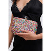 Woman wearing Pink Multi Urban Expressions Penelope Evening Bag 840611114075 View 1 | Pink Multi