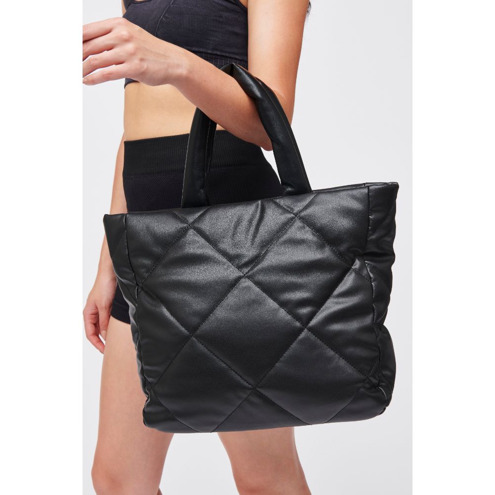 Woman wearing Black Urban Expressions Evangeline Tote 818209010160 View 1 | Black