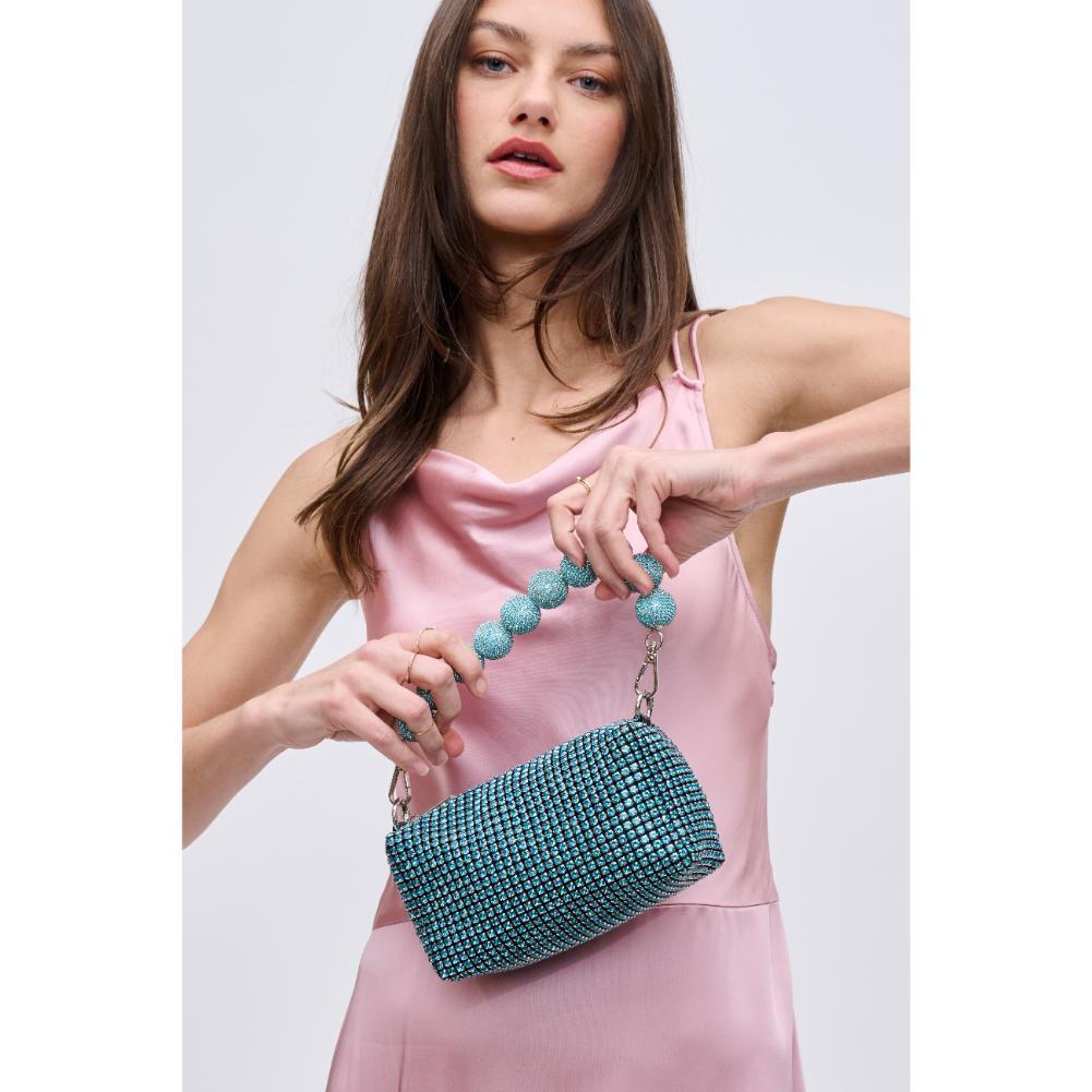 Woman wearing Turquoise Urban Expressions Monet Evening Bag 840611191311 View 2 | Turquoise