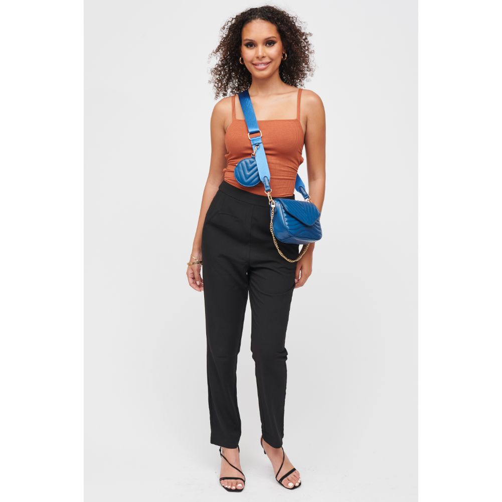 Woman wearing Denim Urban Expressions Rayne Crossbody 840611183088 View 3 | Denim