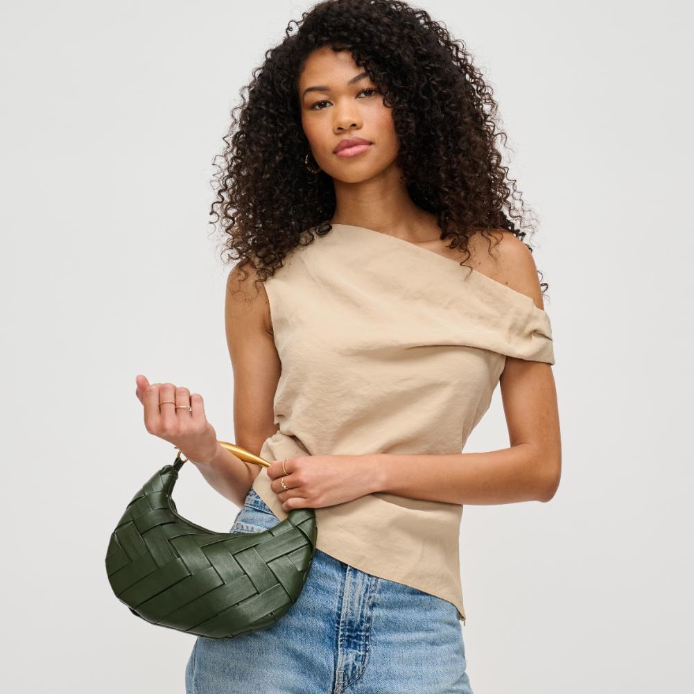 Woman wearing Olive Urban Expressions Ursula Crossbody 840611193759 View 2 | Olive