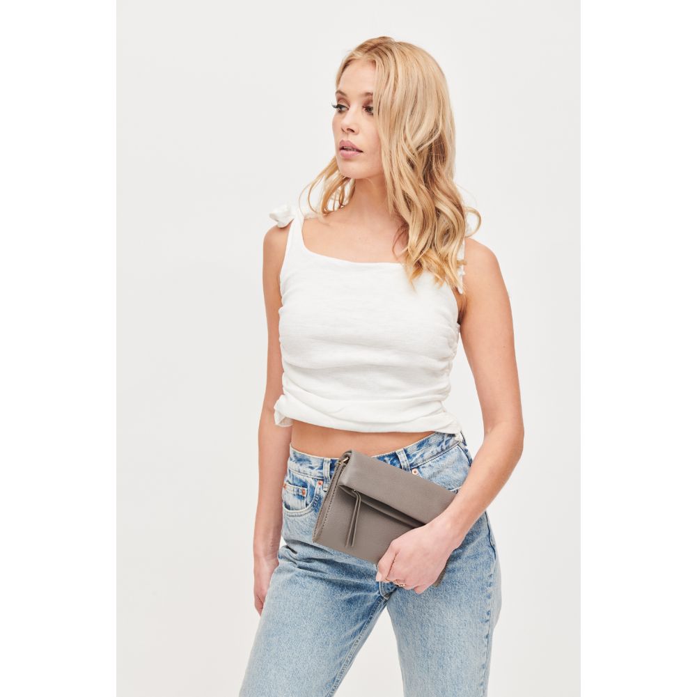 Woman wearing Grey Urban Expressions Bree Crossbody 840611105448 View 4 | Grey