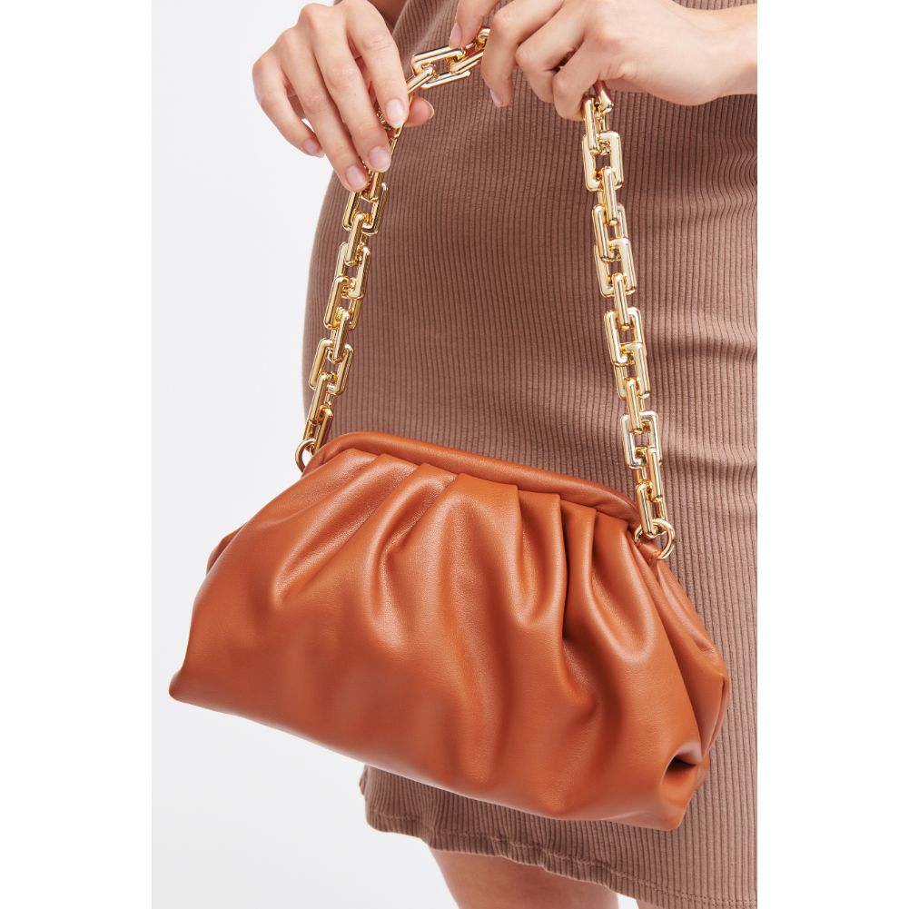 Woman wearing Cognac Urban Expressions Cassie Crossbody 840611183101 View 1 | Cognac