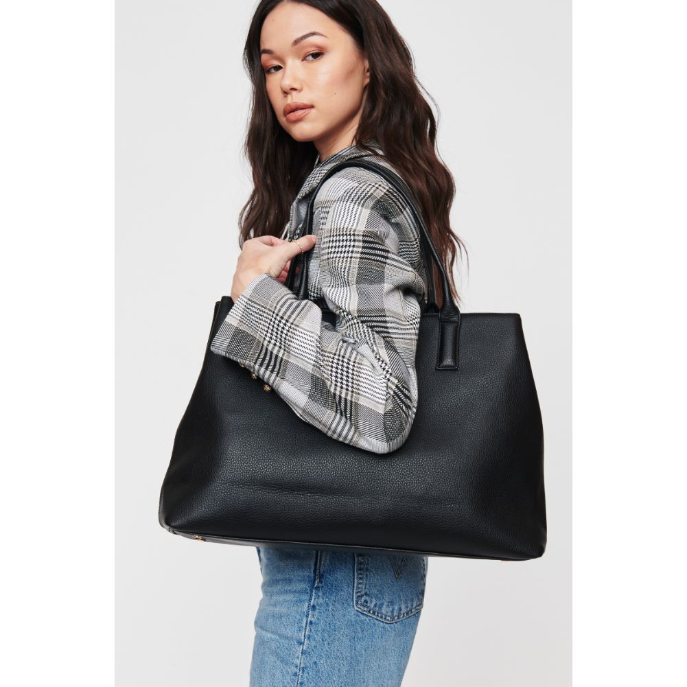 Woman wearing Black Urban Expressions Bonnie Tote 840611104083 View 2 | Black