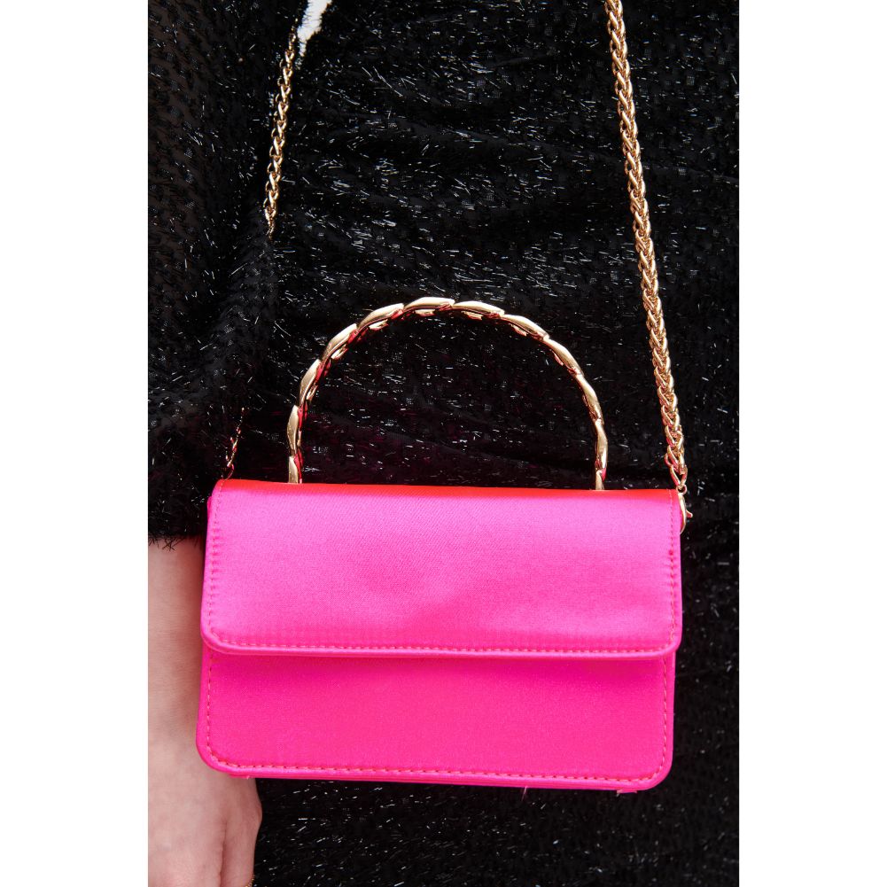 Woman wearing Hot Pink Urban Expressions Zuelia Evening Bag 840611109071 View 4 | Hot Pink