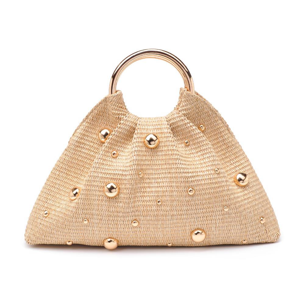 Product Image of Urban Expressions Harper - Straw Studded Evening Bag 840611129284 View 5 | Natural