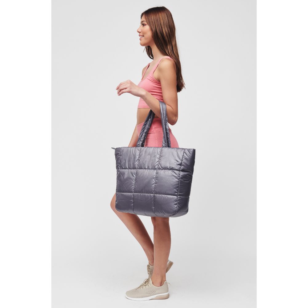 Woman wearing Carbon Urban Expressions Neeva Tote 818209010405 View 2 | Carbon