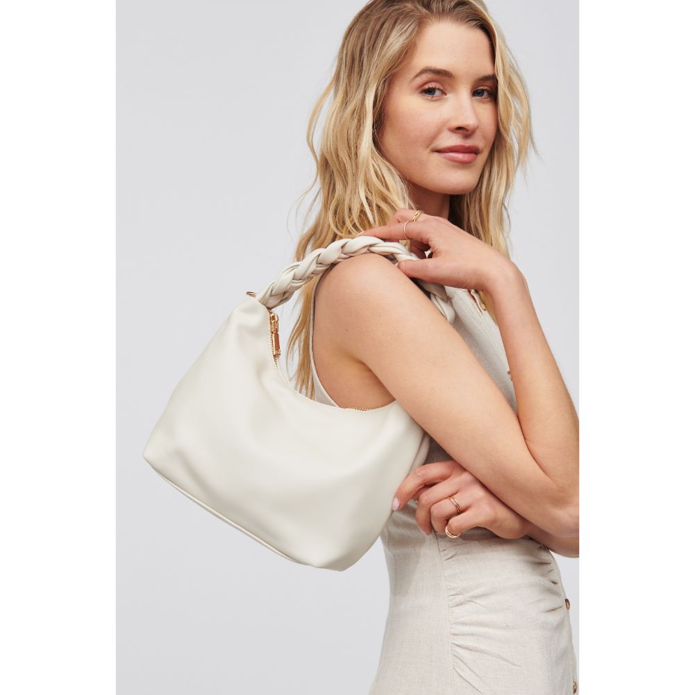 Woman wearing Oatmilk Urban Expressions Laura Shoulder Bag 818209016698 View 1 | Oatmilk