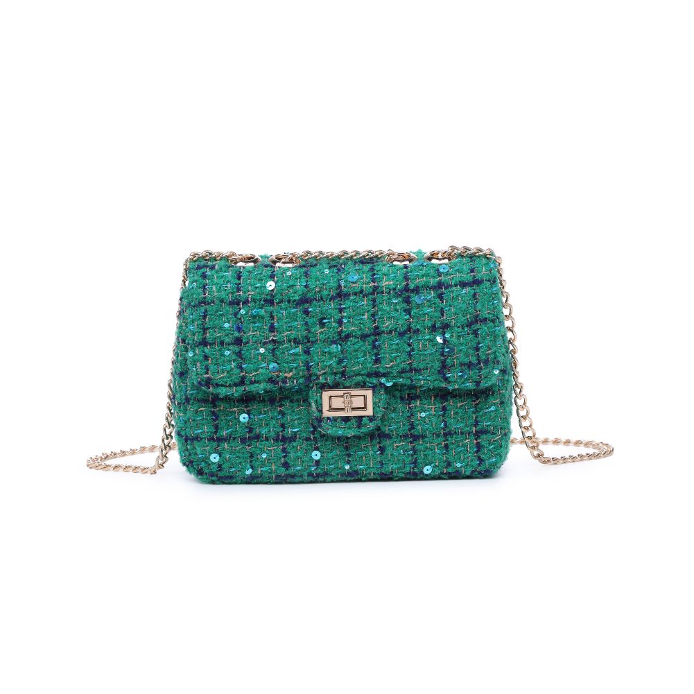 Product Image of Urban Expressions Camille Tweed Crossbody 840611103154 View 5 | Emerald