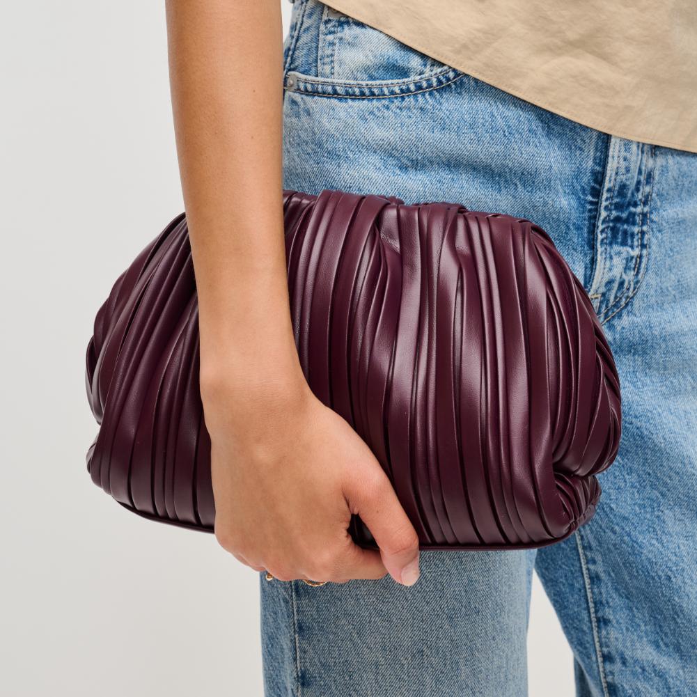 Woman wearing Wine Urban Expressions Philippa Clutch 840611193834 View 1 | Wine