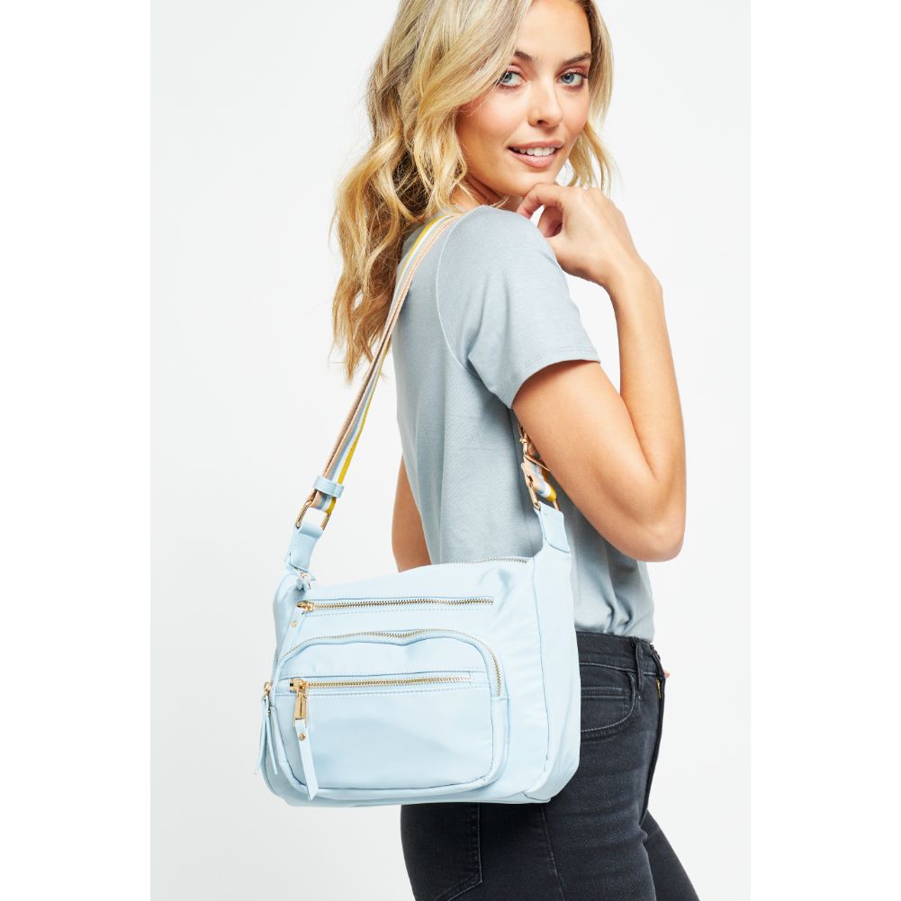 Woman wearing Aqua Urban Expressions Mason Messenger 840611180711 View 3 | Aqua