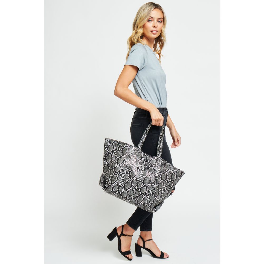 Woman wearing Black Urban Expressions Mylah Tote 840611163349 View 2 | Black