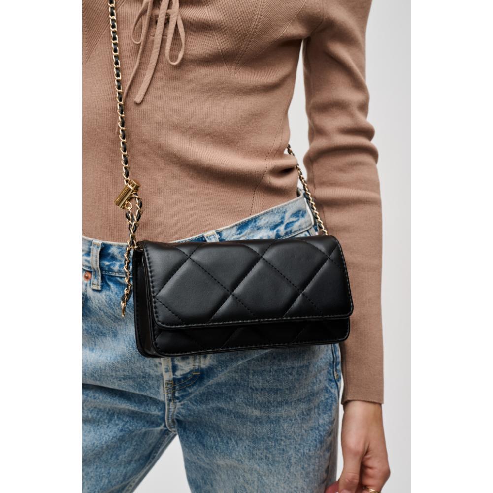 Woman wearing Black Urban Expressions Merle Crossbody 840611121530 View 4 | Black