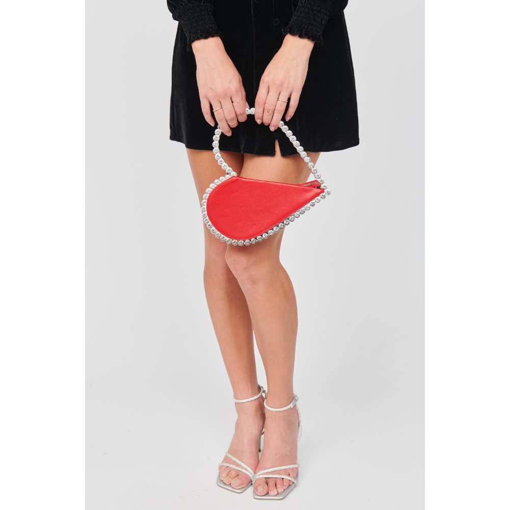 Woman wearing Red Urban Expressions Corissa Evening Bag 840611103017 View 1 | Red