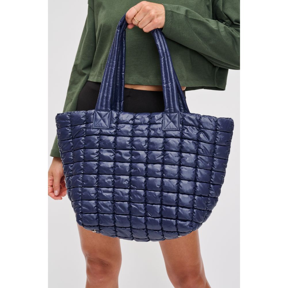 Woman wearing Midnight Urban Expressions Breakaway - Puffer Tote 840611119896 View 4 | Midnight