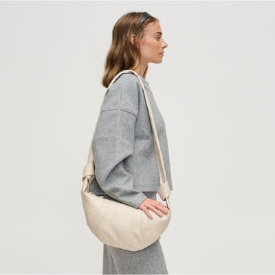 Woman wearing Oatmilk Urban Expressions Davina Crossbody 840611136640 View 1 | Oatmilk