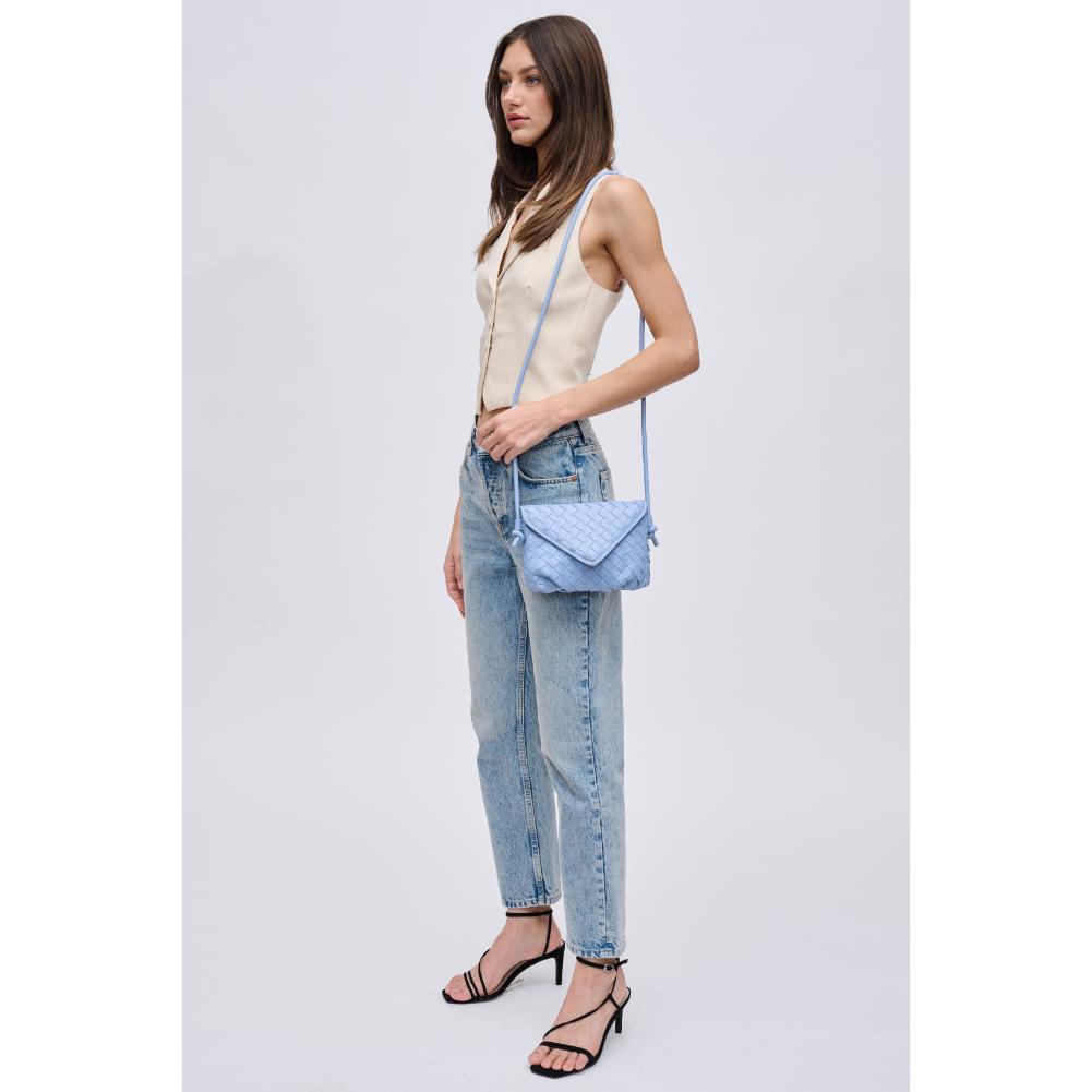 Woman wearing Sky Blue Urban Expressions Kylo Crossbody 840611124432 View 2 | Sky Blue