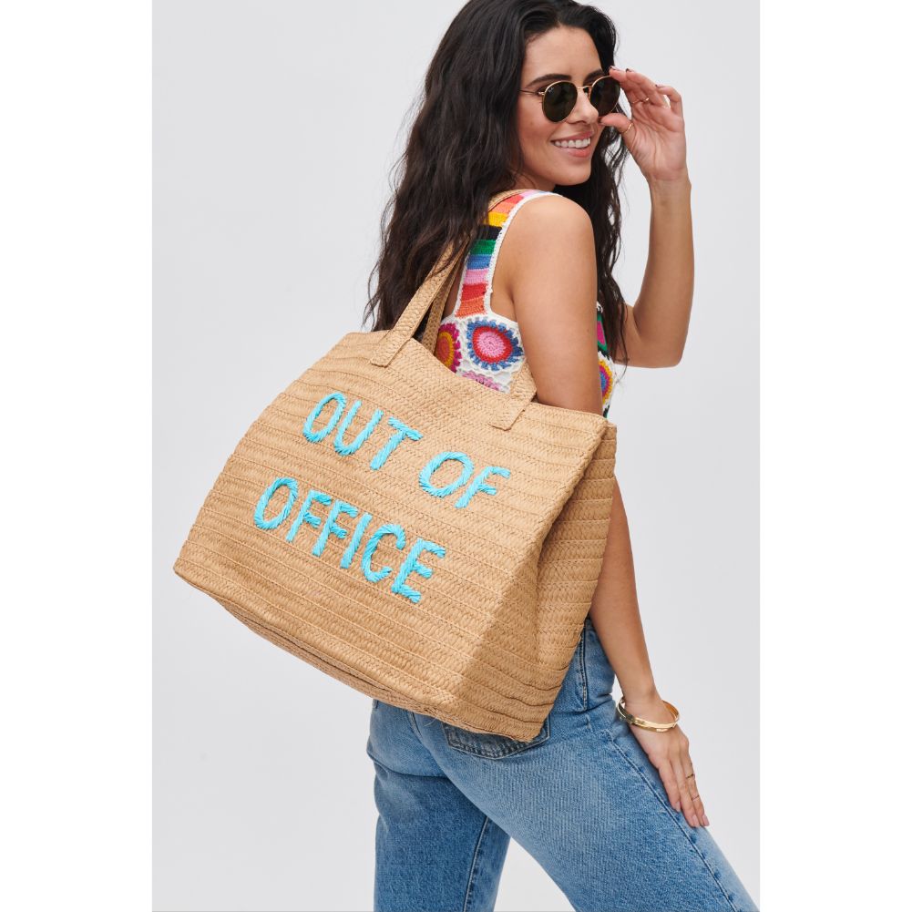 Woman wearing Out of Office Urban Expressions Seaton Tote 840611118714 View 2 | Out of Office