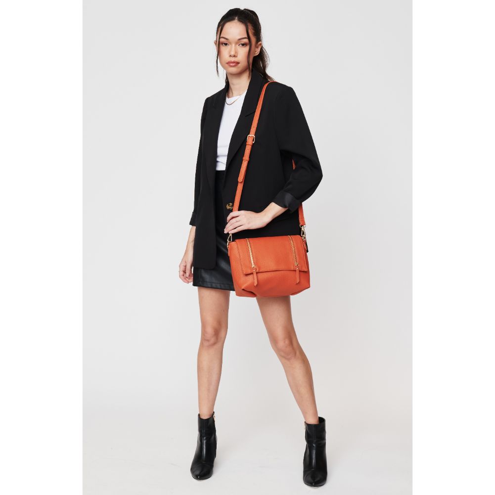 Woman wearing Mandarin Urban Expressions Rebecca Crossbody 840611104403 View 3 | Mandarin