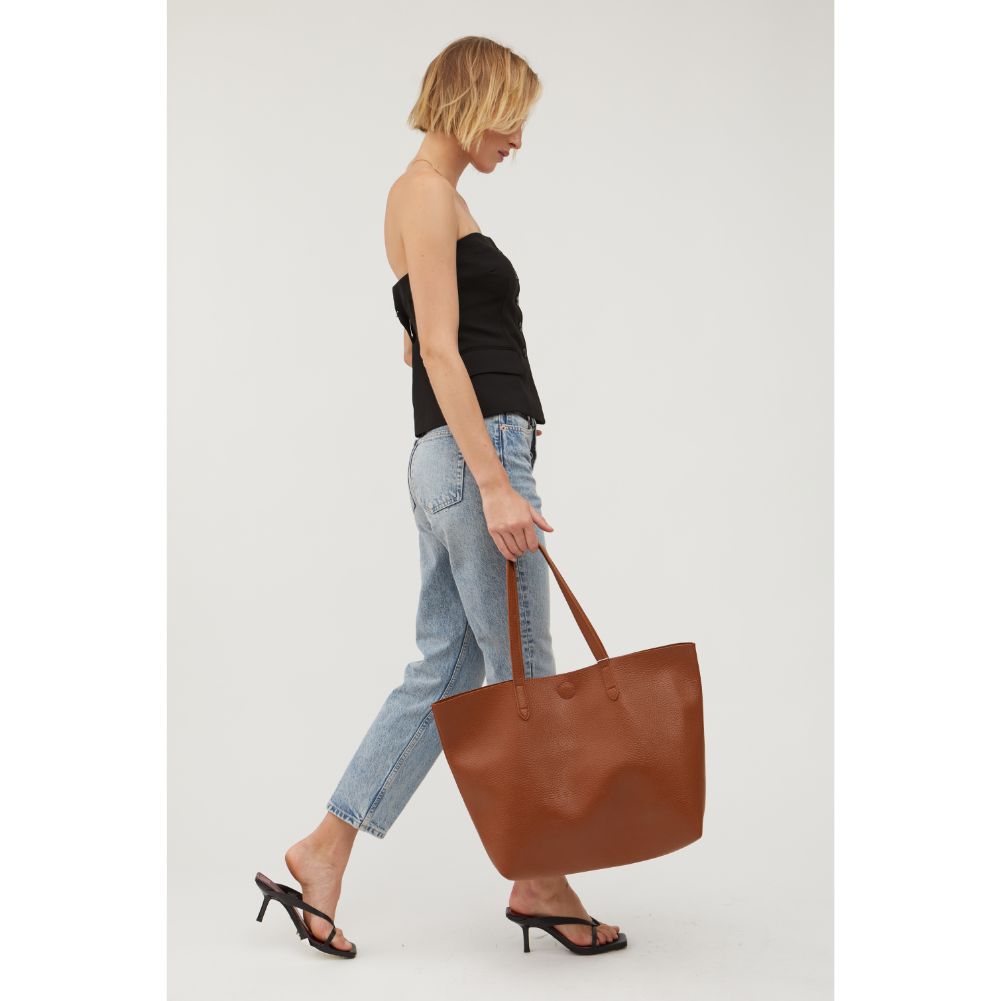 Woman wearing Tan Urban Expressions Sully Tote 840611114266 View 4 | Tan