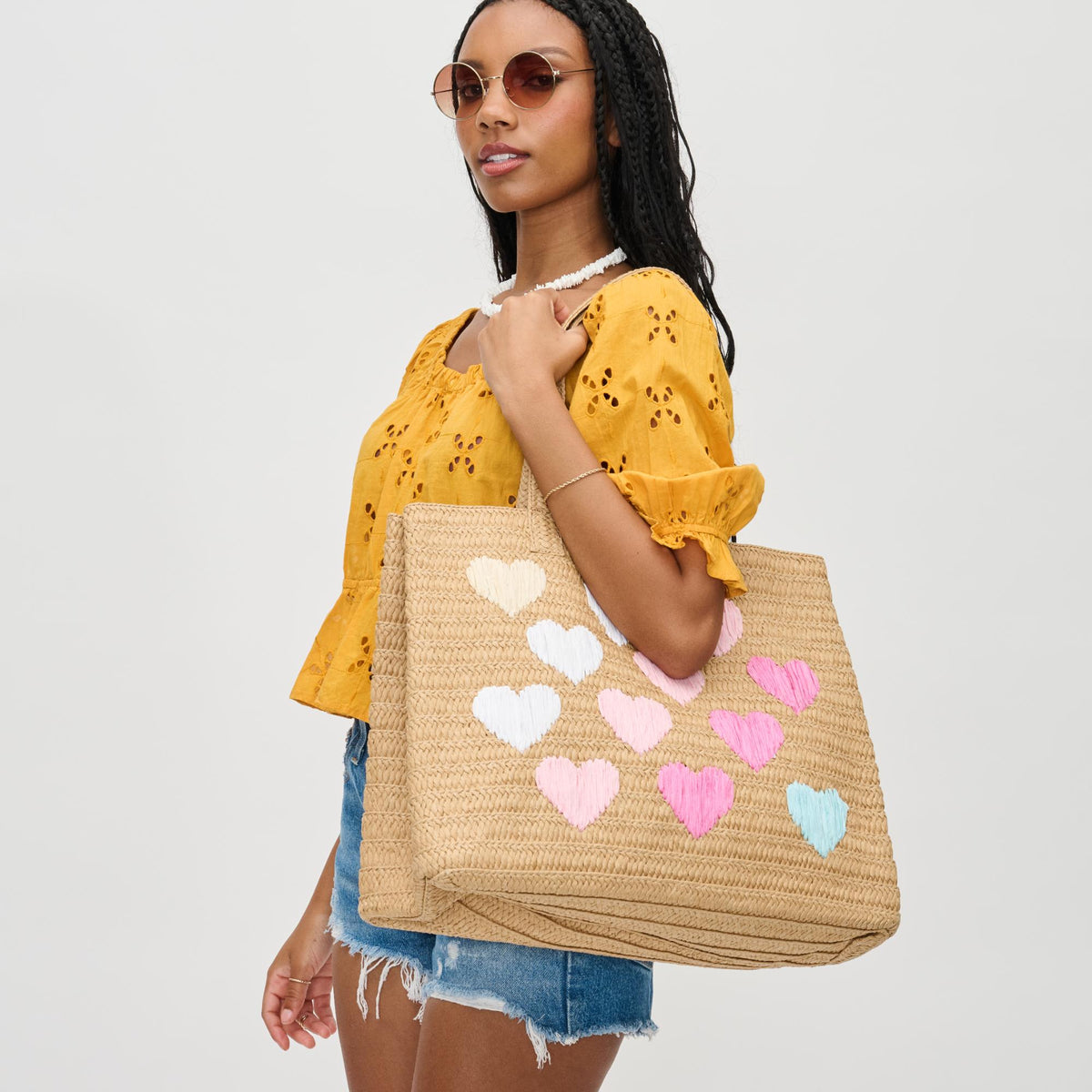 Woman wearing Natural Heart Multi Urban Expressions Francine Tote 840611131751 View 2 | Natural Heart Multi