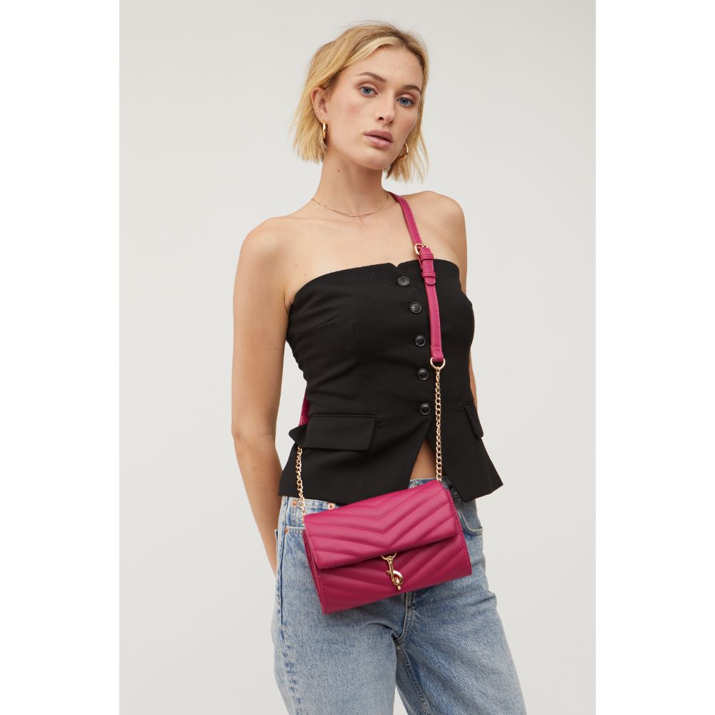 Woman wearing Magenta Urban Expressions Nanci Crossbody 840611115355 View 1 | Magenta