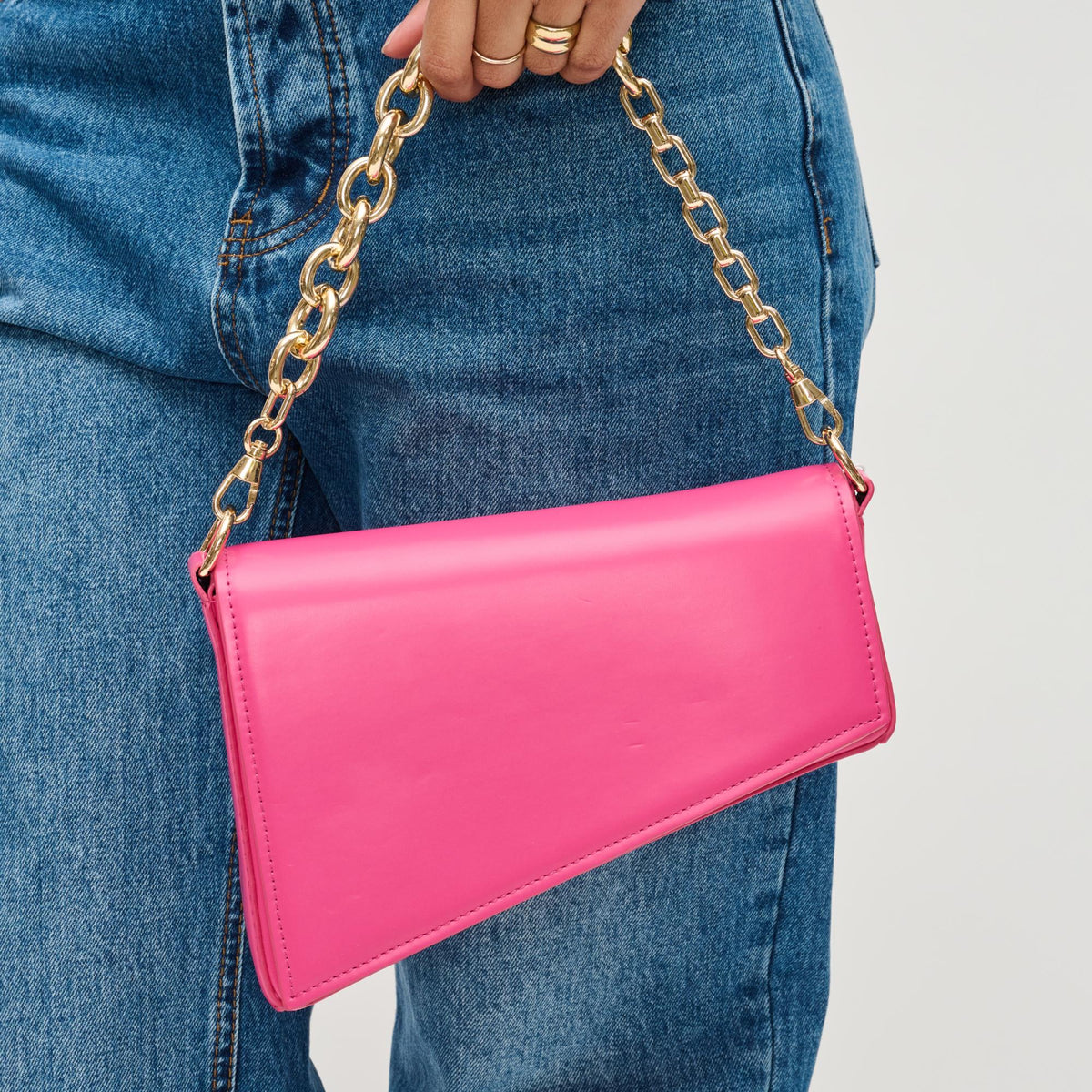 Woman wearing Hot Pink Urban Expressions Marla Crossbody 840611192394 View 4 | Hot Pink