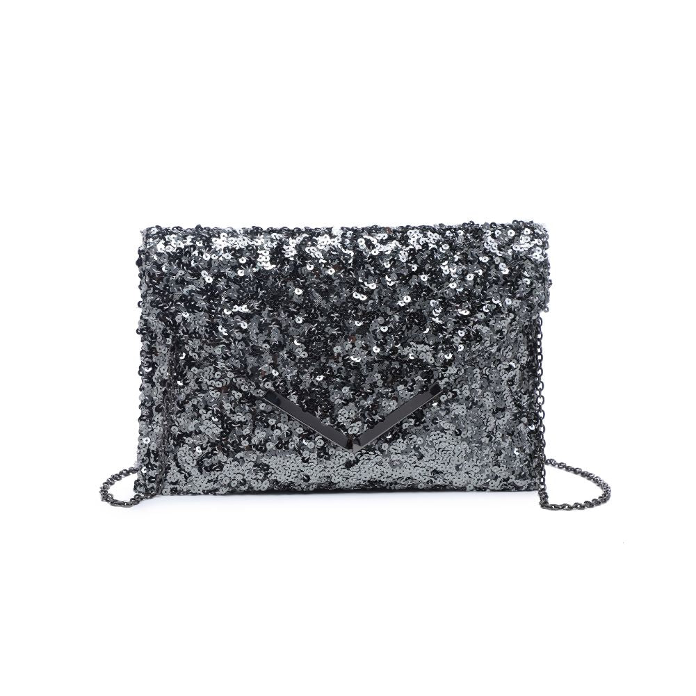 Product Image of Urban Expressions Rizza Sequin Evening Bag 840611103444 View 5 | Pewter