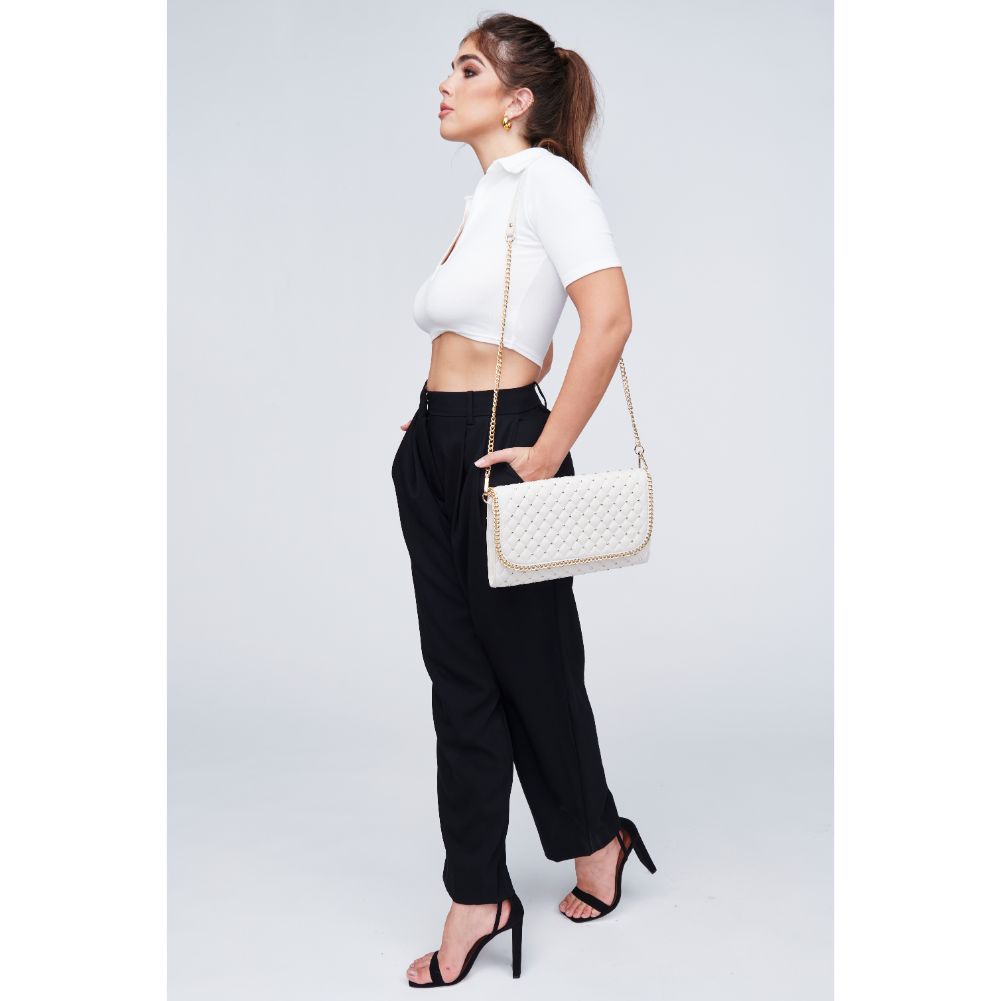 Woman wearing Oatmilk Urban Expressions Viola Clutch 818209011013 View 2 | Oatmilk