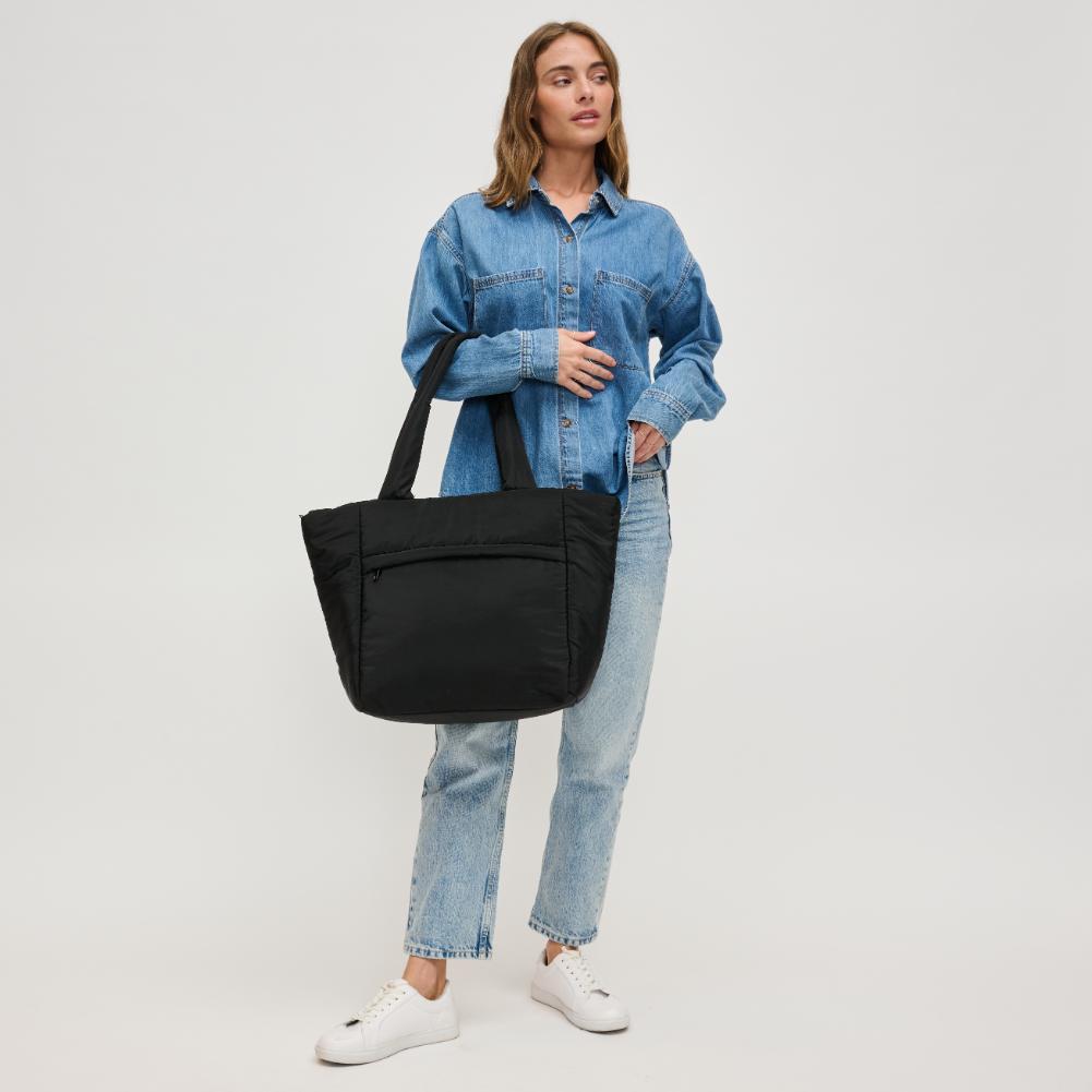 Woman wearing Black Urban Expressions Elliotte Tote 840611141279 View 3 | Black