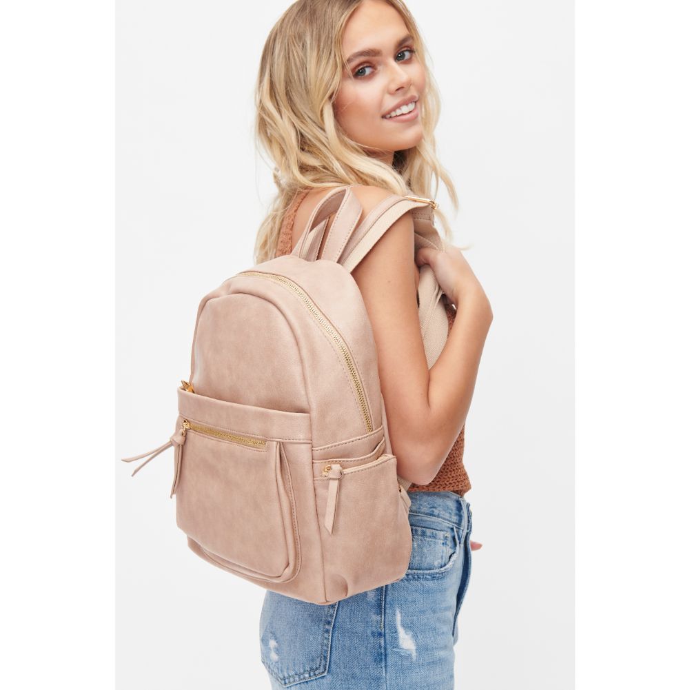 Woman wearing Natural Urban Expressions Scarlett Backpack 818209010719 View 2 | Natural