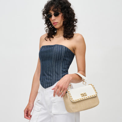 Woman wearing Natural White Urban Expressions Darcy Crossbody 840611191151 View 1 | Natural White