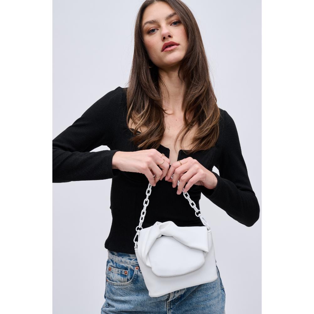 Woman wearing White Urban Expressions Jules Crossbody 840611191489 View 1 | White