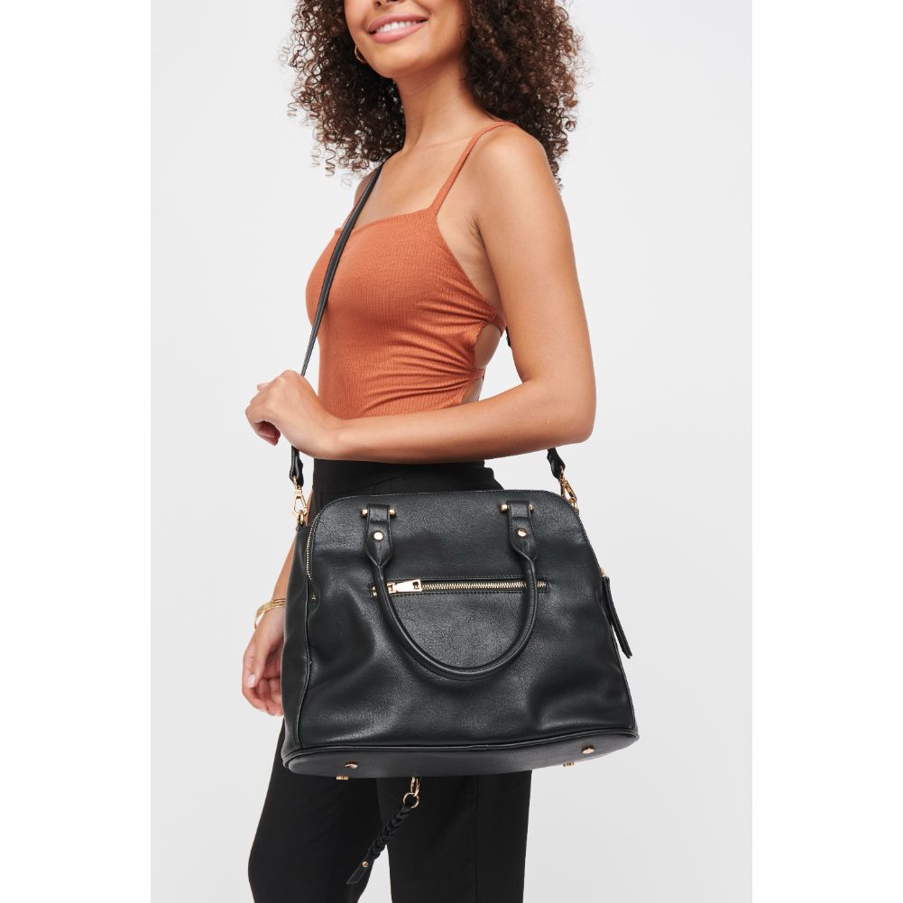 Woman wearing Black Urban Expressions Noreen Satchel 840611185327 View 2 | Black