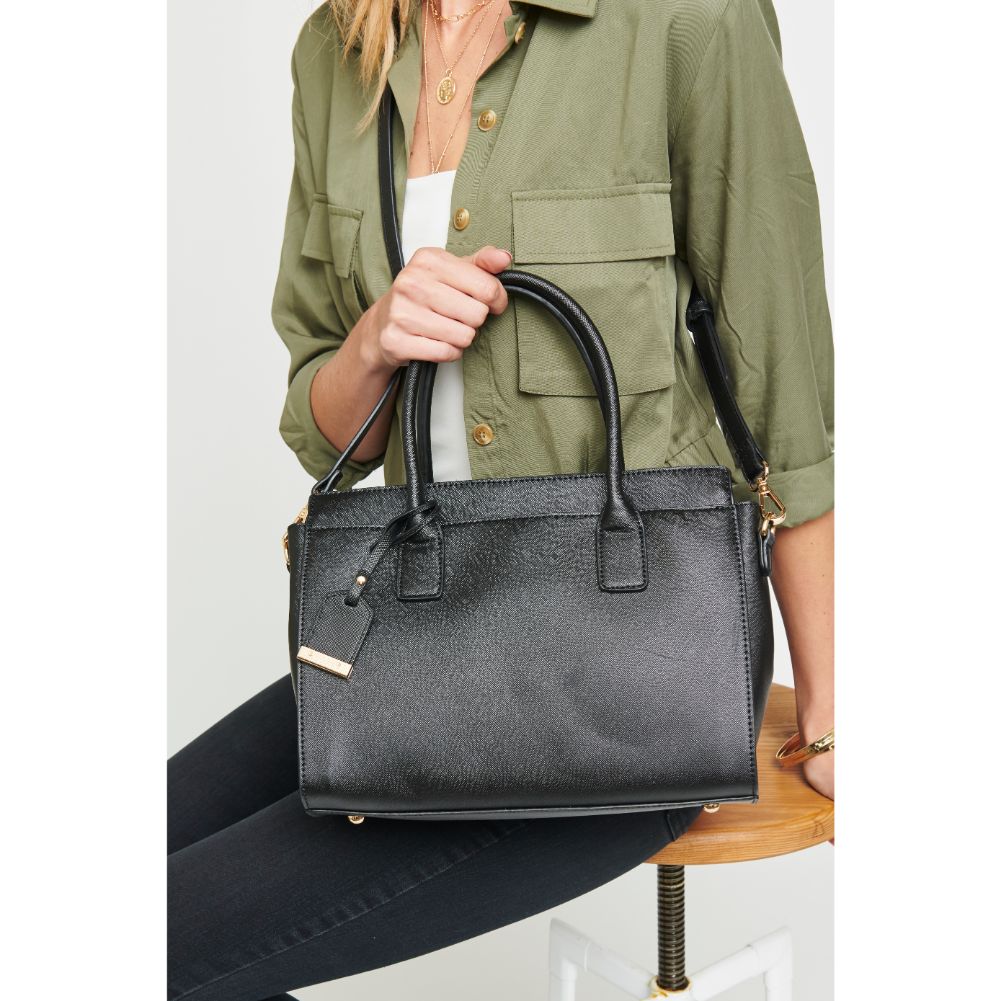 Woman wearing Black Urban Expressions Delancey Tote NA-840611153586 View 4 | Black