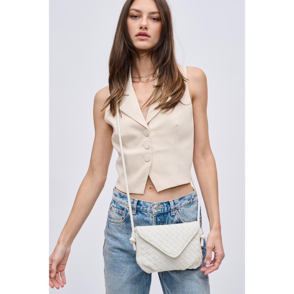 Woman wearing Oatmilk Urban Expressions Kylo Crossbody 840611124395 View 1 | Oatmilk