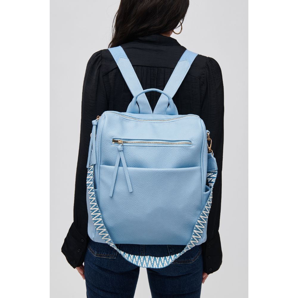 Woman wearing Blue Urban Expressions Oakley Backpack 840611109200 View 2 | Blue